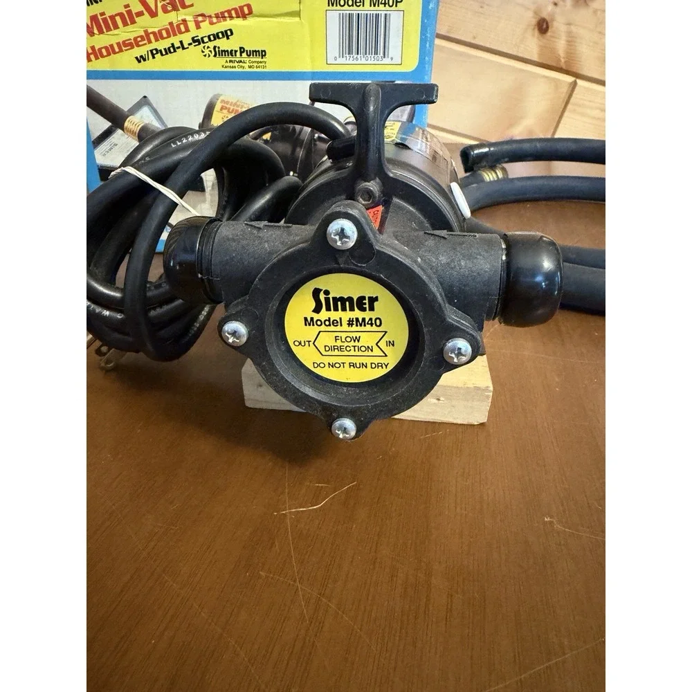 Simer Mini-Vac M40 Portable Utility Pump For Waterbeds And Multi Use